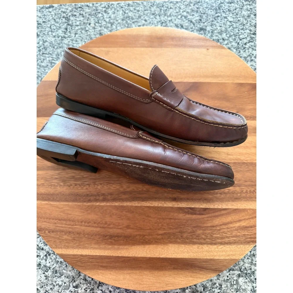 Tods Penny Loafers Mens Size 8 Brown Leather Good Condition Italian Made Luxury